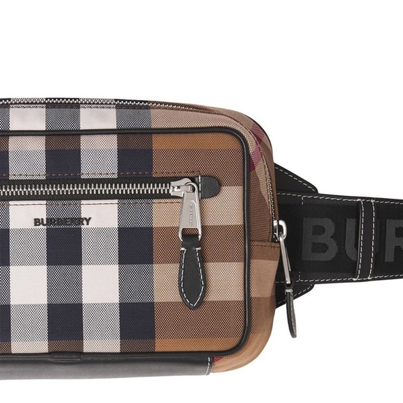 Mens Burberry Check Canvas Belt Bag - Picture 1 of 2
